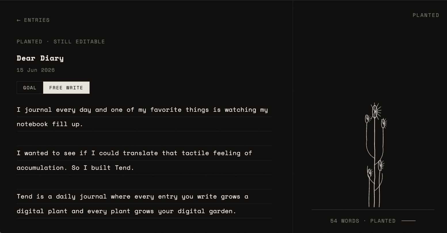 Writing interface with ruled lines and growing plant